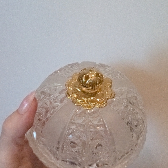 Vintage Glass Decorative Bowl with Gold Accent - Picture 2 of 7